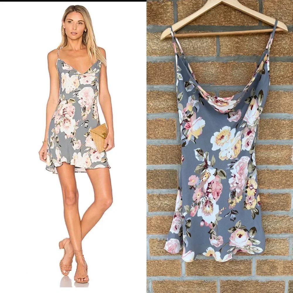Privacy Please Ozark Floral Mini Dress in Asphalt